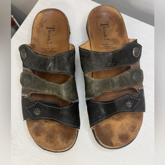 Think! Multi-Tone Leather Mizzi Mules / Slides EU42 US11 - Picture 2 of 10